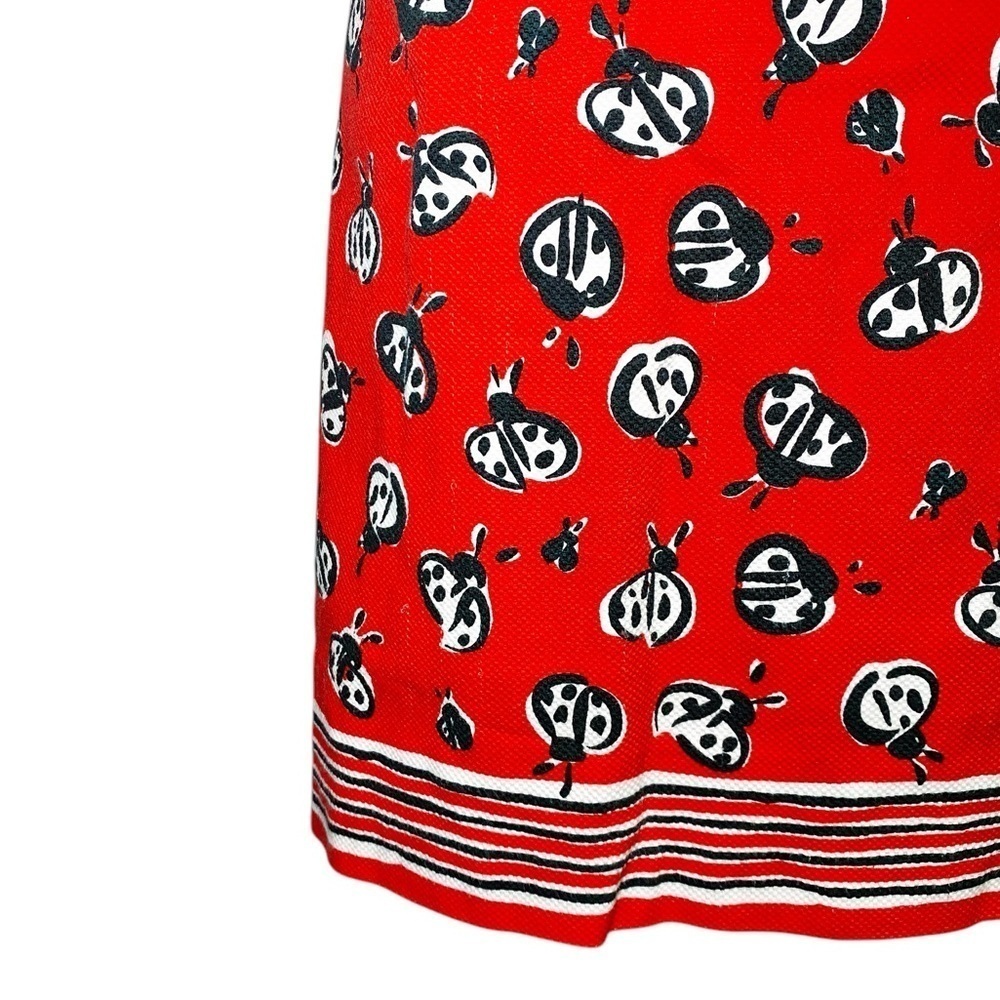 Talbots Vintage Novelty Print Ladybug Printed Pencil Skirt - Picture 4 of 14